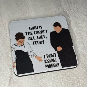 Humorous Black and White Coaster set from Christmas vacation set of 2